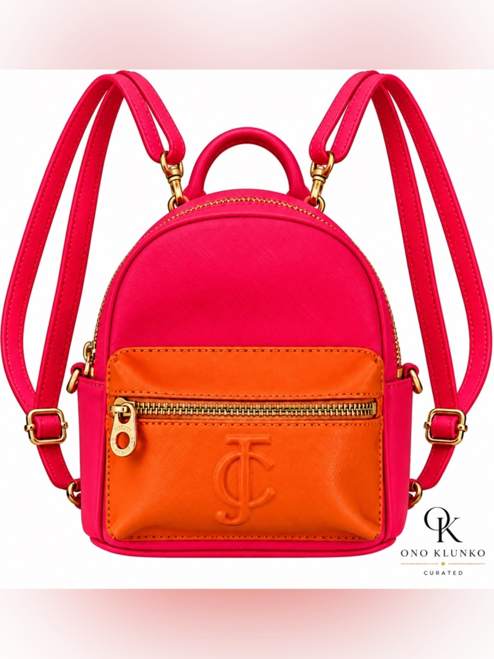 Juicy Couture 100% Genuine Leather, Colour-Block, Mini Backpack